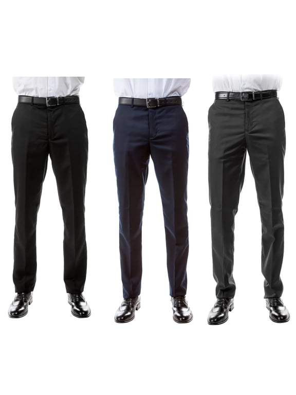 Men’s Business Core 3-Pack of Dress Pants: Black, Navy, Charcoal