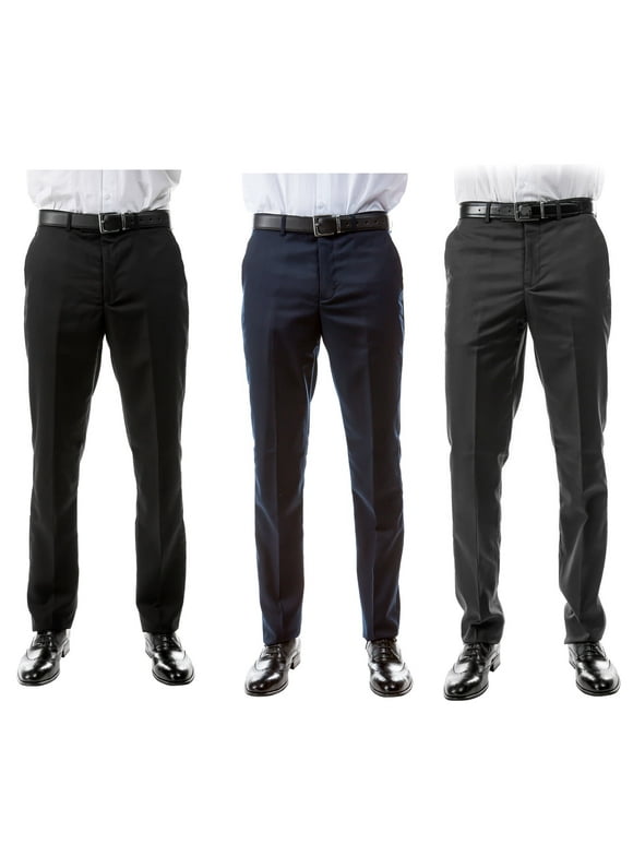 Men’s Business Core 3-Pack of Dress Pants: Black, Navy, Charcoal