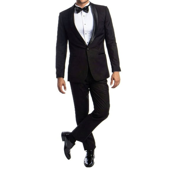 Azzuro Mens Suits Long 32X37 Slim Fit Satin 2 Piece