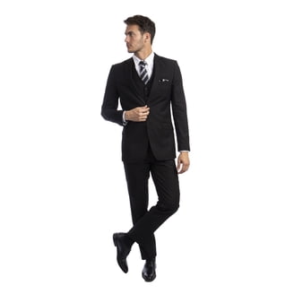 Luxurious Men's Modern-Fit 2-Piece Windowpane Suit, Jacket and