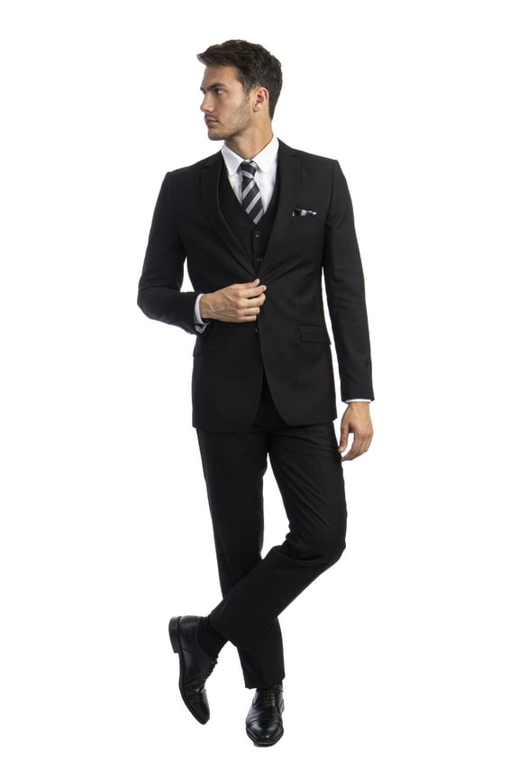 Slim Fit Three-Piece Two Button Closure, Pant Suits (Men's)
