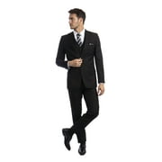 Azzuro Slim Fit Three-Piece Two Button Closure, Pant Suits Mens