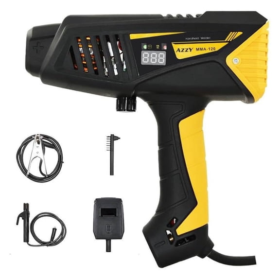 Azzy 110V 120 Amp Handheld Stick welder welding machine, portable Arc welder hand held with electrode holder for traditional stick welding and tool box