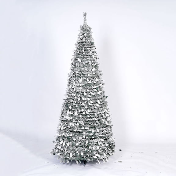 B 1.5M 4.92 Feet Folding And Retractable Floor Standing Christmas Tree With Lights Plastic Artificial Tree For Holiday Home Decor Style B