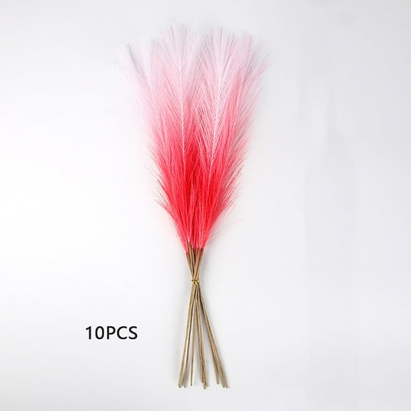 B 10 Pieces Artificial Pampas Grass Christmas Decoration Fake Reed For Home Wedding Party Floor Standing Simulation Green Plant