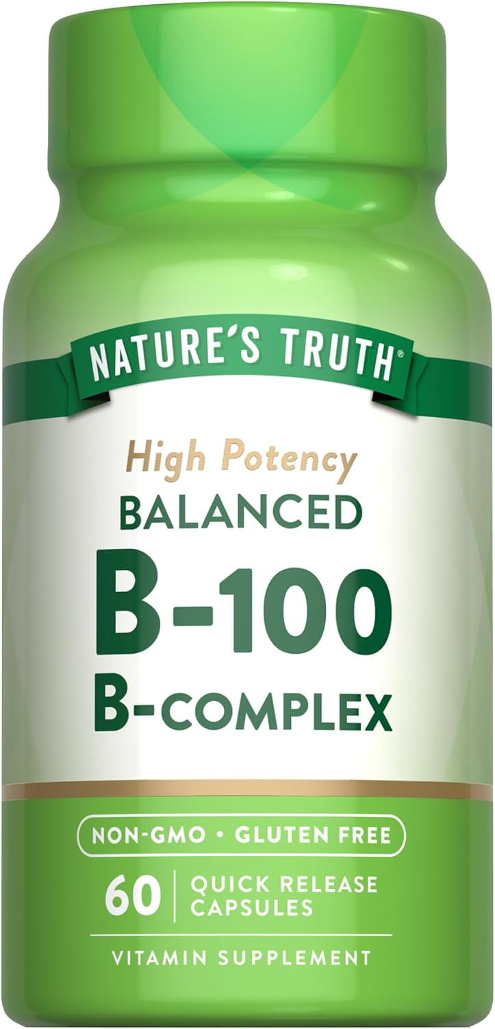 B-100 Complex Vitamin | 60 Capsules | High Potency |  by Nature's Truth