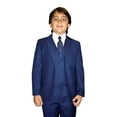 thumbnail image 1 of B-100 Sapphire 5pc Suit Shirt, Bowtie & Vest For Kids By Alberto Nardoni Brand Designer, 1 of 3