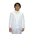 thumbnail image 1 of B-100 White 5pc Suit Shirt, Bowtie & Vest For Kids By Alberto Nardoni Brand Designer, 1 of 3