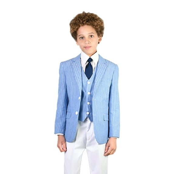 B-109 Powder 3Pc Compose Suit With Vest By Alberto Nardoni Brand Designer