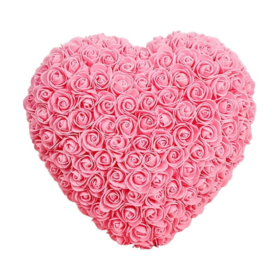 B 11.8 Inch Heart Shape Preserved Roses Artificial Foam Floral ...