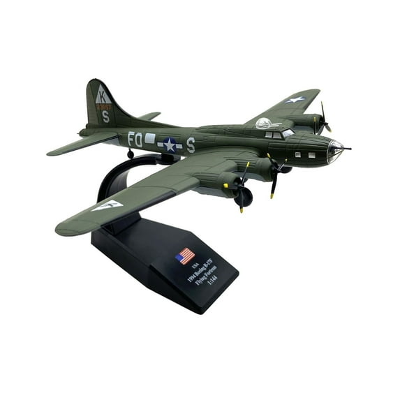 B-17 Bomber 1/144 Scale Diecast Display Model Fighter Military Aircraft Model with Stand for Collection Gift