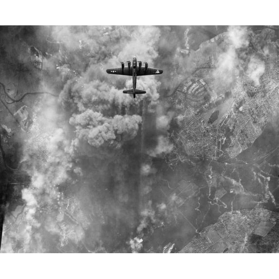 B-17 Bomber During An March 1945 Bombing Raid On Erkner History (24 x 18)