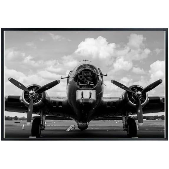 B-17 Flying Fortress Wall Art – Vintage WWII Bomber Poster – High-Resolution Military Airplane Print – Ideal Gift for Pilots and Aviation Enthusiasts