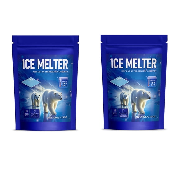 B 2/3 Pack Ice Melting Agent Sodium Chloride Deicer For Snow Concrete Safe Winter Driveway Patio Cleaner