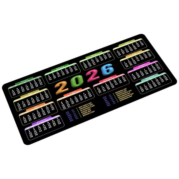 B 2026 Yearly Calendar Mouse Pad Desk Mat With Date Schedule Office ...