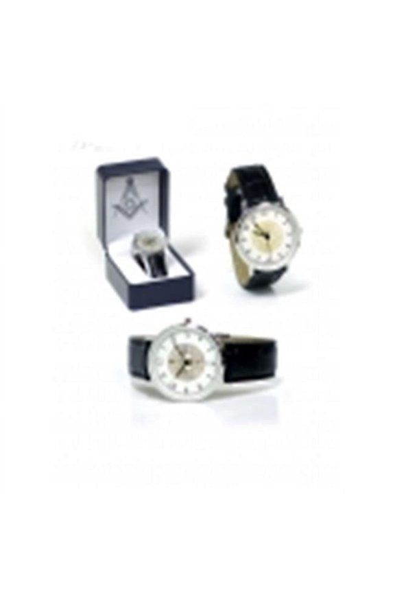 B-2204 Masonic Leather Band Wrist Watch