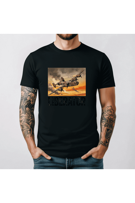 B 24 Liberator WWII Heavy Bomber Desert Combat Art Graphic Tee Top,for unisex up to 5XL