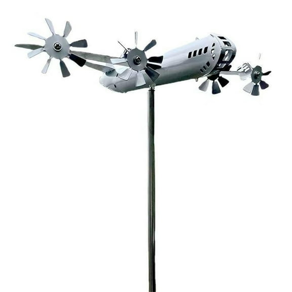 B-29 Super Fortress Windmill, Personalized Metal Windmill Wind Energy Wind Sculpture Airplane Windmill Wrought Iron Windmill