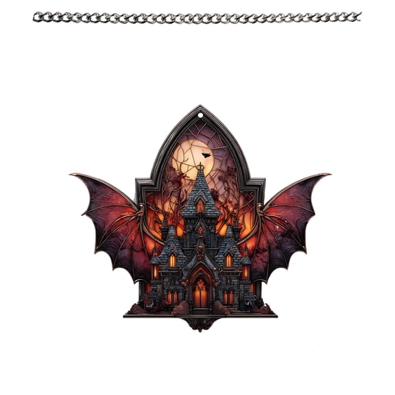 B 2D Acrylic Bats Wall Decor Irregular Hanging Gothic Window Ornament For Halloween Spooky Room Decor