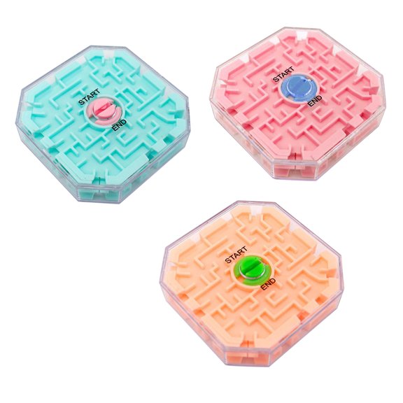 B 3 Pack 3D Maze Puzzle Ball Brain Teaser Memory Sequential Game Toy 2026