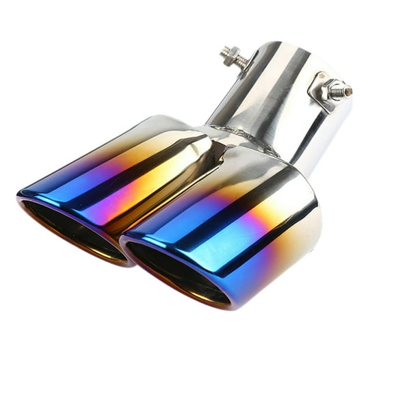 B-323 B Stainless Steel Slanted Dual Tube Exhaust Pipe Outlet Modified Tailpipe Cover Car Vehicle