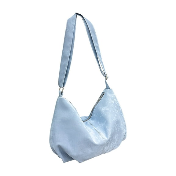 B-331 Light Blue Women'S Shoulder Bag Medium Size Tote Purse With Long Strap Casual Handbag For Work Travel Shopping Spacious Bag For Wallet Phone Essentials