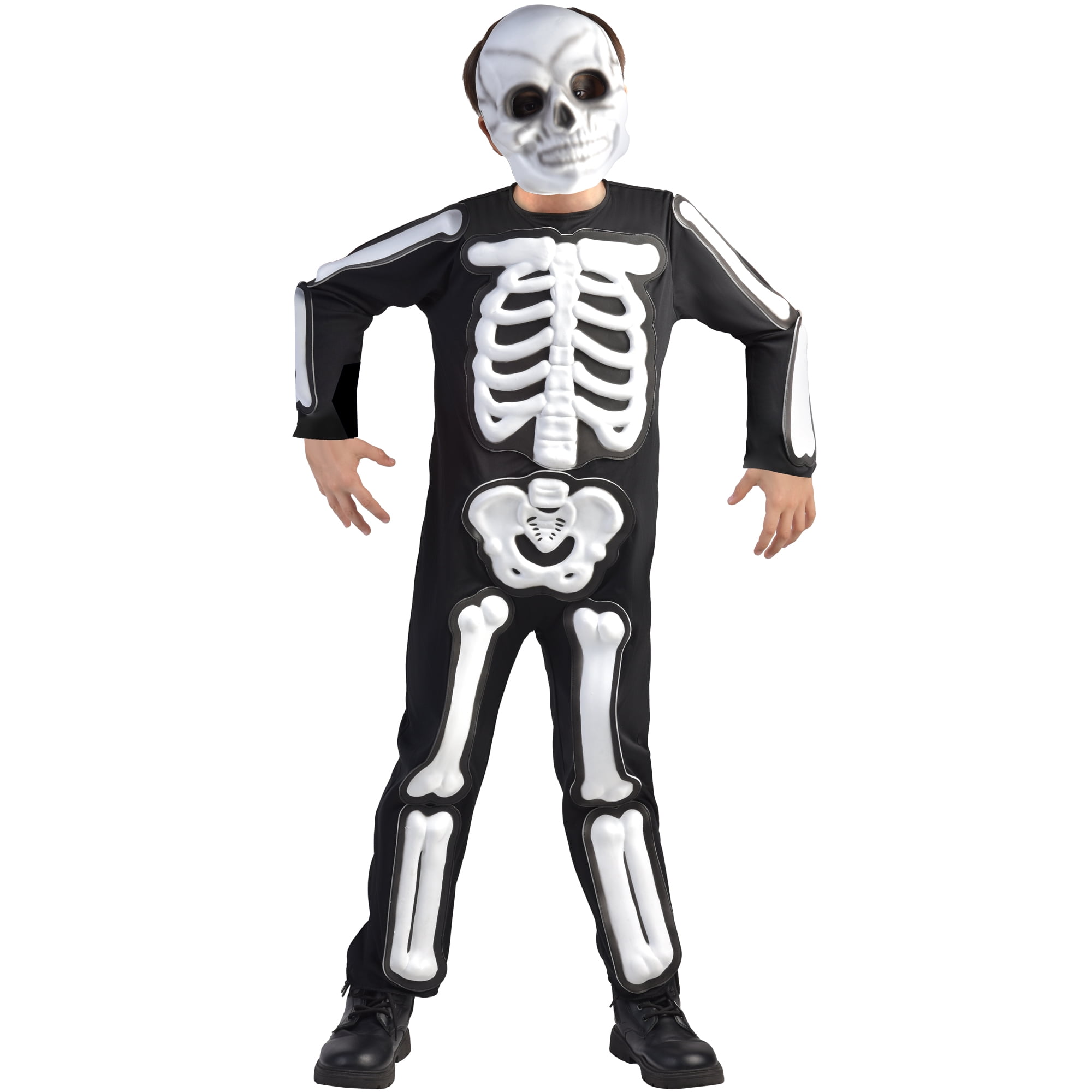 3D Skeleton Halloween Costume for Children, Boy's Size XS (4/5), by Way to Celebrate