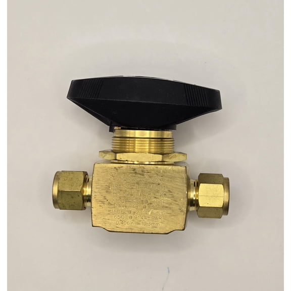 B-45TS8-K | Swagelok Ball Valve, Inlet : 1/2" Tube : OD Compression, Outlet : 1/2" Tube : OD Compression, Maximum Pressure : 2,100 psi, Material : Brass
