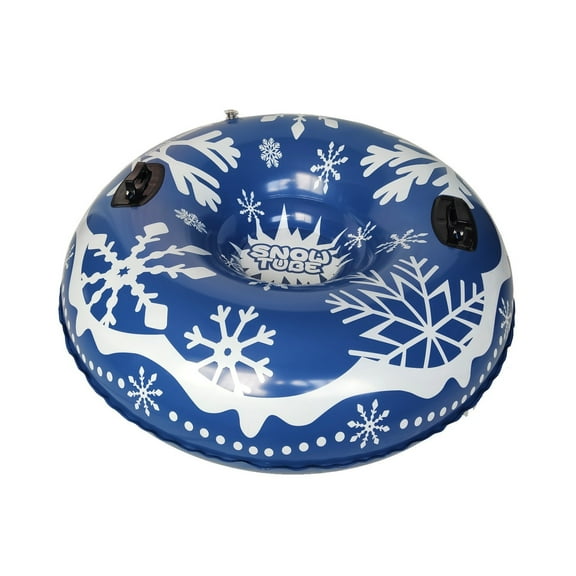 B 47.2 Inch Inflatable Snow Tube Snowflake Pattern Heavy Duty Snow Sled For Winter
