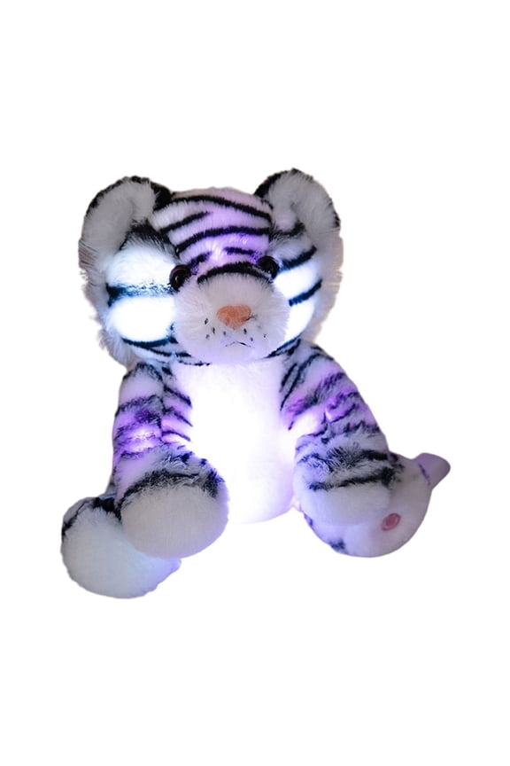 B-551 Black 20Cm Color Changing Glowing Tiger Plush Toy Led Luminous Doll Night Light Automatic Timer