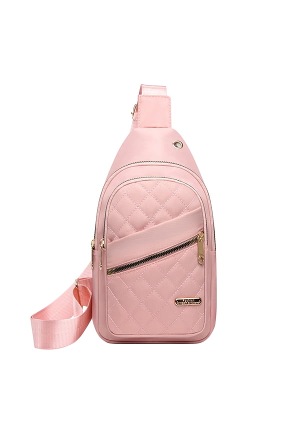 B-57 Pink Shoulder Messenger Bag For Women Chest Pack Multifunctional Design Durable Polyester Material Comfortable Strap Headphone Port Compact Size For Daily Essentials #MJVHi