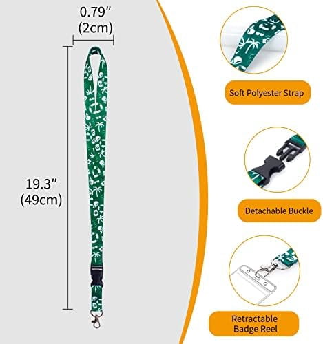 B - 6 Pcs Waterproof Lanyards with Detachable Buckle & ID Badge Holder for Cruise Ship Key Cards & Essentials