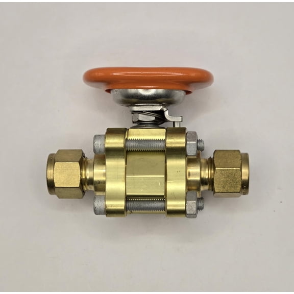 B-62TS6-JK | Swagelok Ball Valve (2 Way), Inlet : 3/8" Tube : OD Compression, Outlet : 3/8" Tube : OD Compression, Maximum Pressure : 2,000 psig, Material : Brass, Reinforced PTFE Seat, Oval Handle