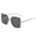 thumbnail image 1 of B-696 White Ladies' Personalized Wide Border Large Frame T-Shaped Large Frame Personalized Sunglasses #1i641, 1 of 3
