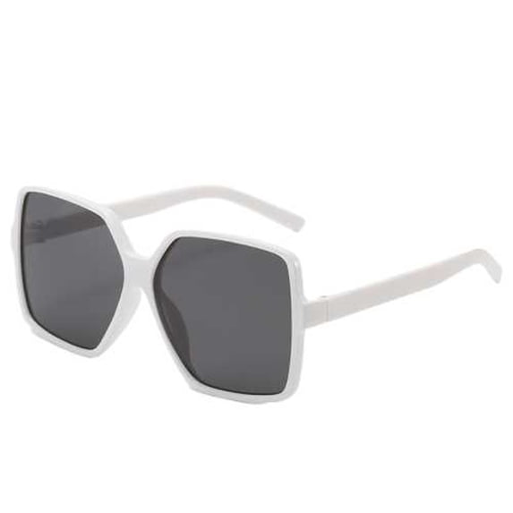 B-696 White Ladies' Personalized Wide Border Large Frame T-Shaped Large Frame Personalized Sunglasses #1i641