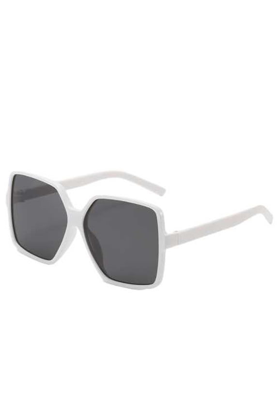 B-696 White Ladies' Personalized Wide Border Large Frame T-Shaped Large Frame Personalized Sunglasses #1i641