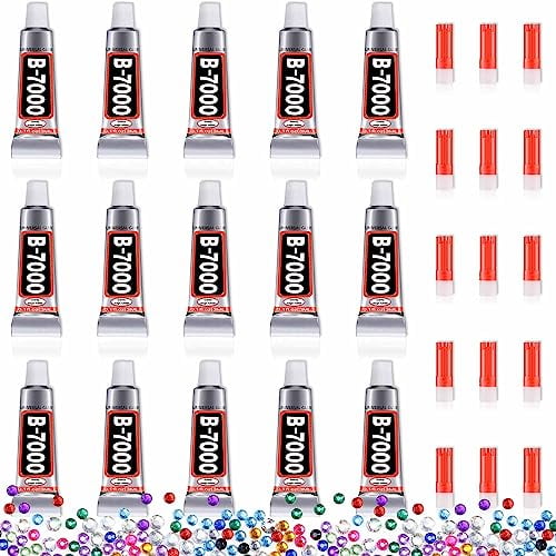 B-7000 Craft Glue for Jewelry Making - 3ml/0.1oz (15 Pack) - Multi-Function B-7000 Super Adhesive Glues Liquid Fusion Glue for Rhinestones Crafts, Clothes Shoes, Fabric, Jewelry Making, Cell Phones