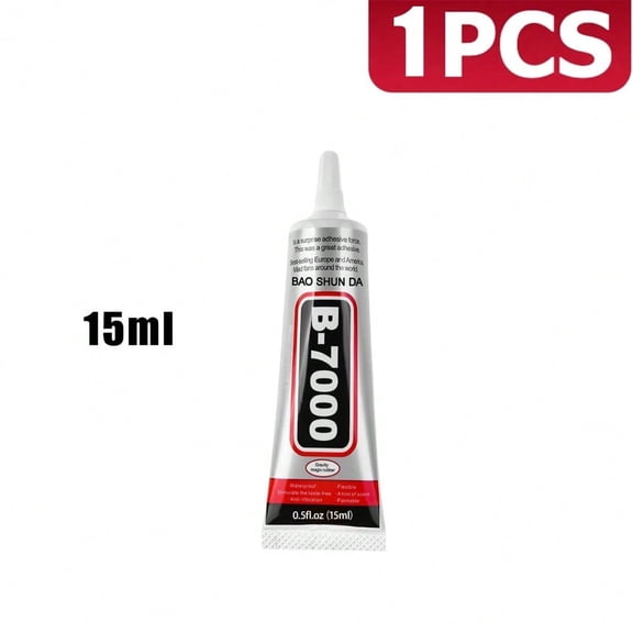 B-7000 Glue for Bonding Mobile Phone, 15ml Super Adhesive Clear Semi Fluid Transparent Glues for Tablet, Metal, Wood, Pearls, Jewelry, Rubber, Rhinestones, Leather and Textile