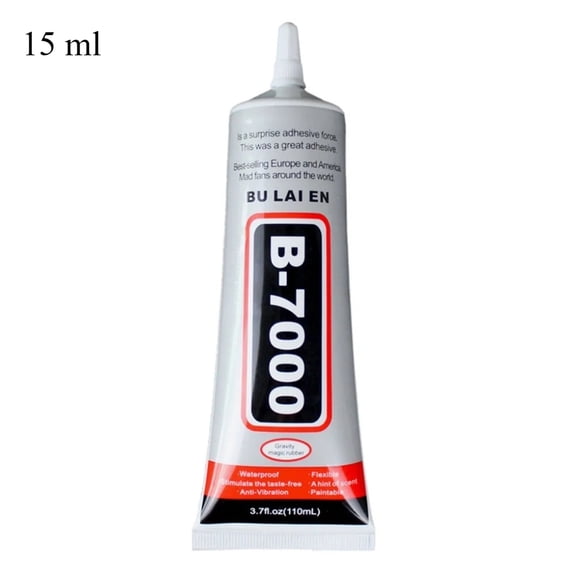 B-7000 Glue for Bonding Mobile Phone, 15ml Super Adhesive Clear Semi Fluid Transparent Glues for Tablet, Metal, Wood, Pearls, Jewelry, Rubber, Rhinestones, Leather and Textile