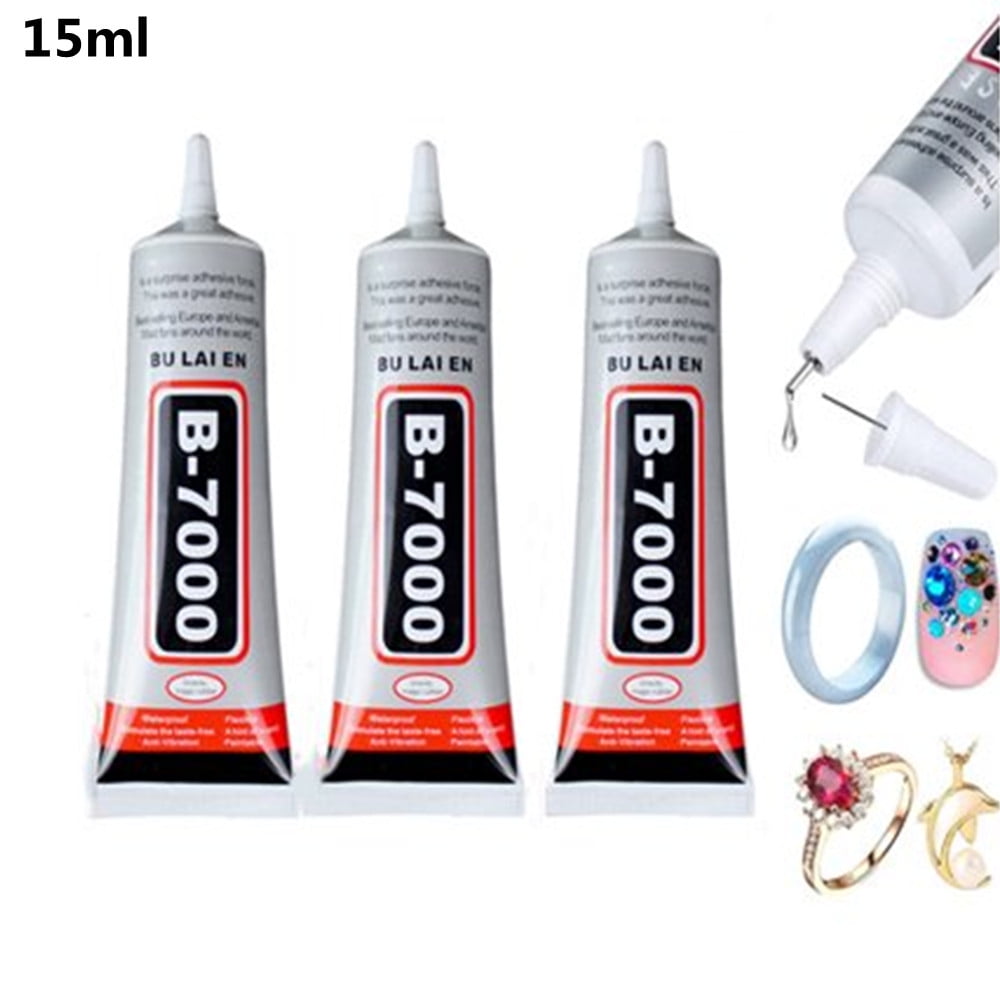 B-7000 Glue for Bonding Mobile Phone, 3PCS 50ml Super Adhesive Clear Semi  Fluid Transparent Glues for Tablet, Metal, Wood, Pearls, Jewelry, Rubber,  Rhinestones, Leather and Textile (2.10fl.oz) 