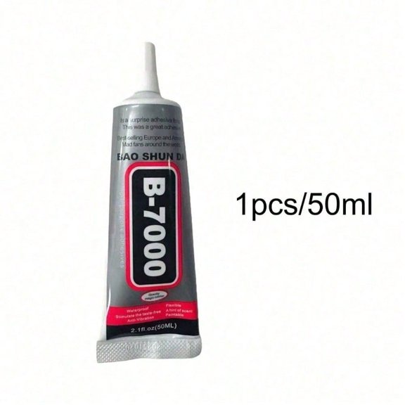 B-7000 Rhinestones Craft Glue, 50ML Clear Adhesive B7000 Glue Multipurpose Gem Glue with Precision Tips for DIY Art Fabric Cell Phones Metal Jewelry Making