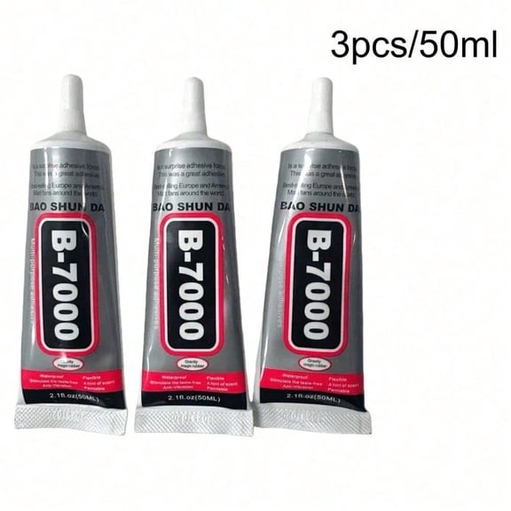 B-7000 Rhinestones Craft Glue, 50ML Clear Adhesive B7000 Glue Multipurpose Gem Glue with Precision Tips for DIY Art Fabric Cell Phones Metal Jewelry Making