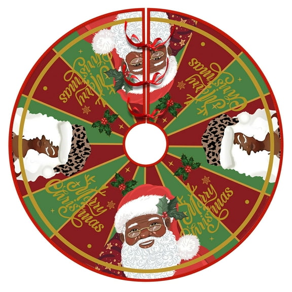 B 90Cm Christmas Tree Skirt With Plush Design For Tree Display And Christmas Celebration