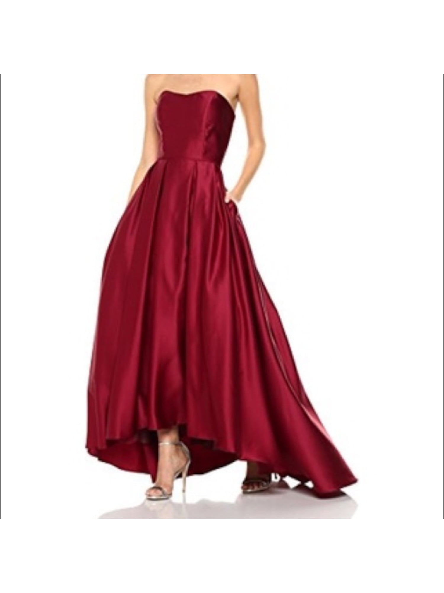B&A BY BETSY & ADAM Womens Burgundy Hi-low Strapless Formal Fit and Flare Maxi Dress, Size 8P - Walmart.com B&A BY BETSY & ADAM Womens Burgundy Hi-low Strapless Formal Fit and Flare Maxi Dress, Size 8P - Walmart.com