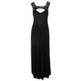 thumbnail image 1 of B & A By Betsy & Adam Womens Navy Sleeveless Illusion-Trim Cutout Chiffon Gown 4, 1 of 1