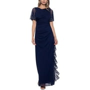 B&A BY BETSY & ADAM B&A by Betsy and Adam Womens Embellished Cascade Evening Dress