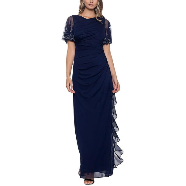 B&A by Betsy and Adam Womens Embellished Cascade Evening Dress ...