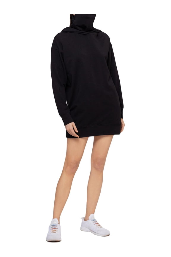B&A by Betsy and Adam Womens Hoodie Mini Sweatshirt Dress Black L