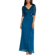 BETSY & ADAM B&A by Betsy and Adam Womens Petites Lace Long Evening Dress