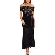 BETSY & ADAM B&A by Betsy and Adam Womens Petites Solid Evening Dress
